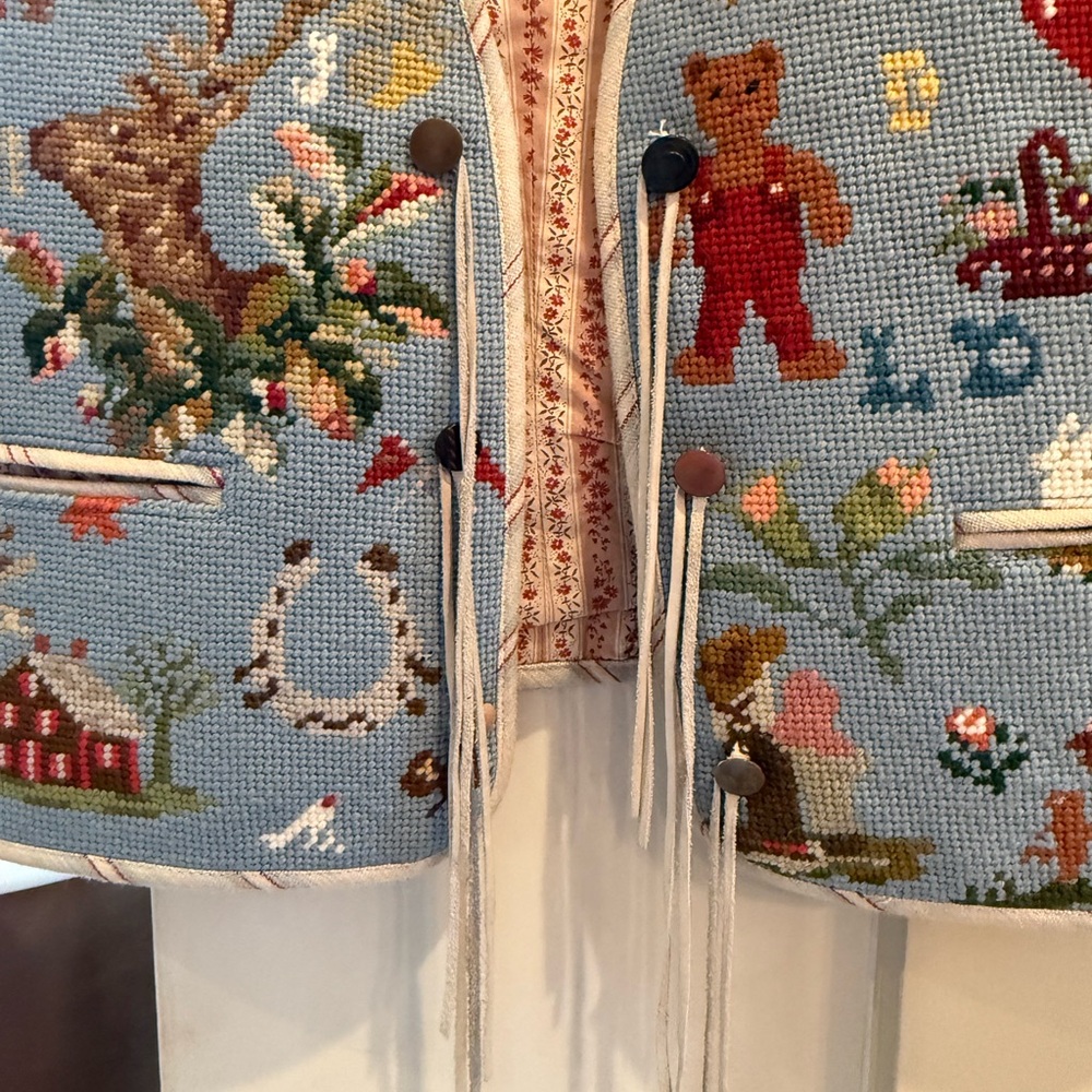 Ultra Rare Ralph Lauren 1990 American Needlepoint Vest - Picture 2 of 6